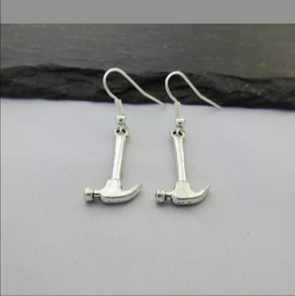 New Hammer Tools Silver Earrings. - Picture 3 of 4